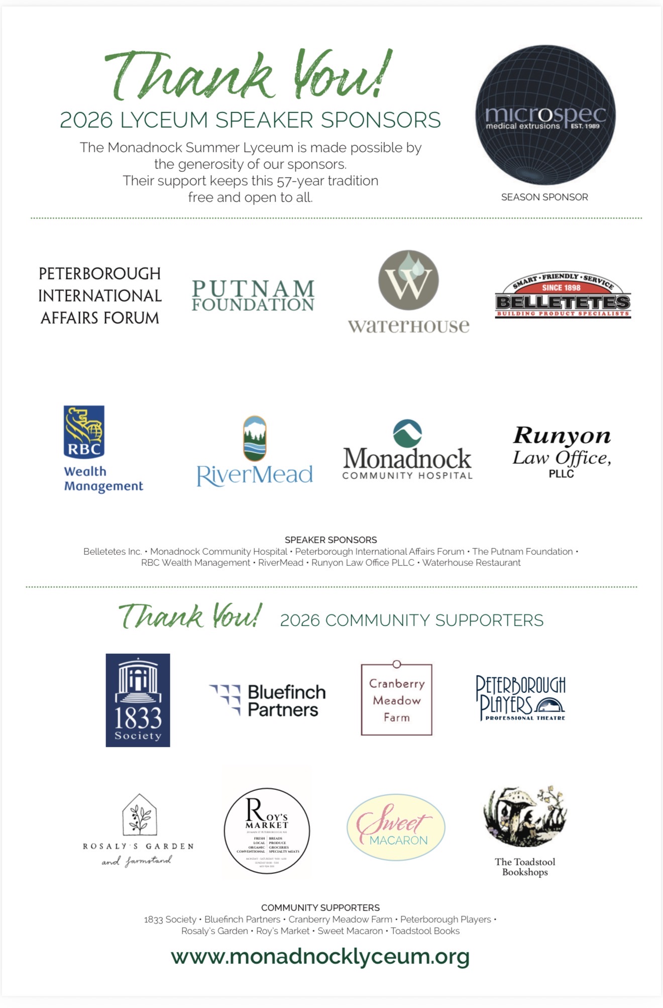 sponsors